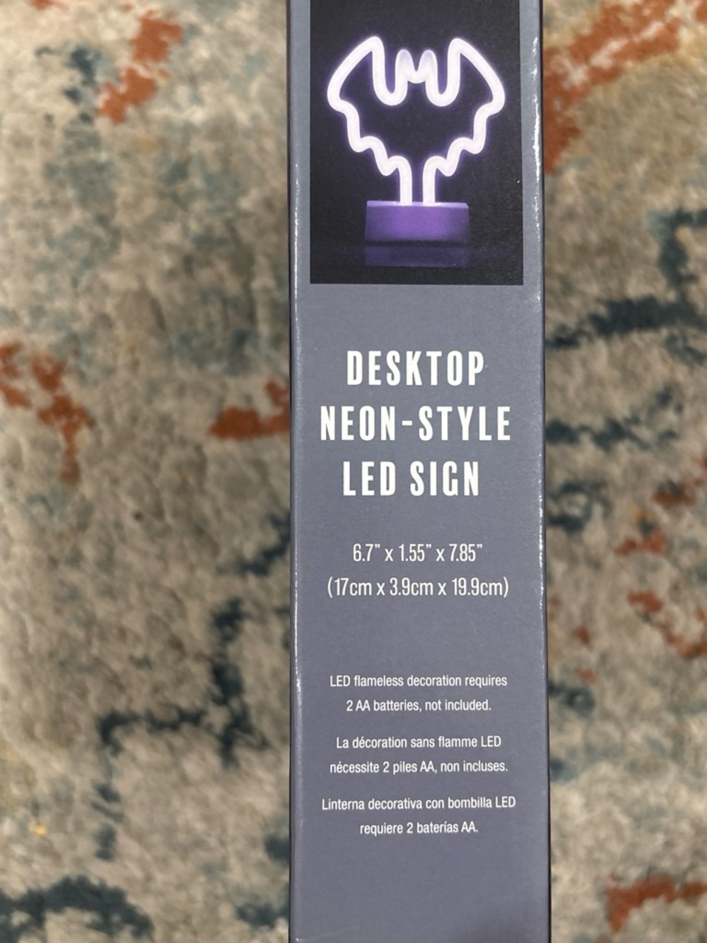 Desktop Neon-Style LED Bat Sign - Purple - Picture 3 of 4